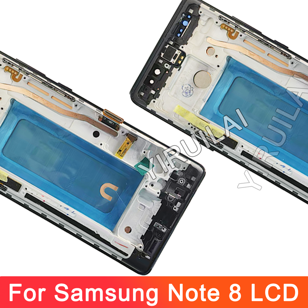 Pantalla TFT probada para Samsung Galaxy Note 8 N950 N950F N9500, montaje de digitalizador con pantalla táctil LCD, piezas de repuesto con marco