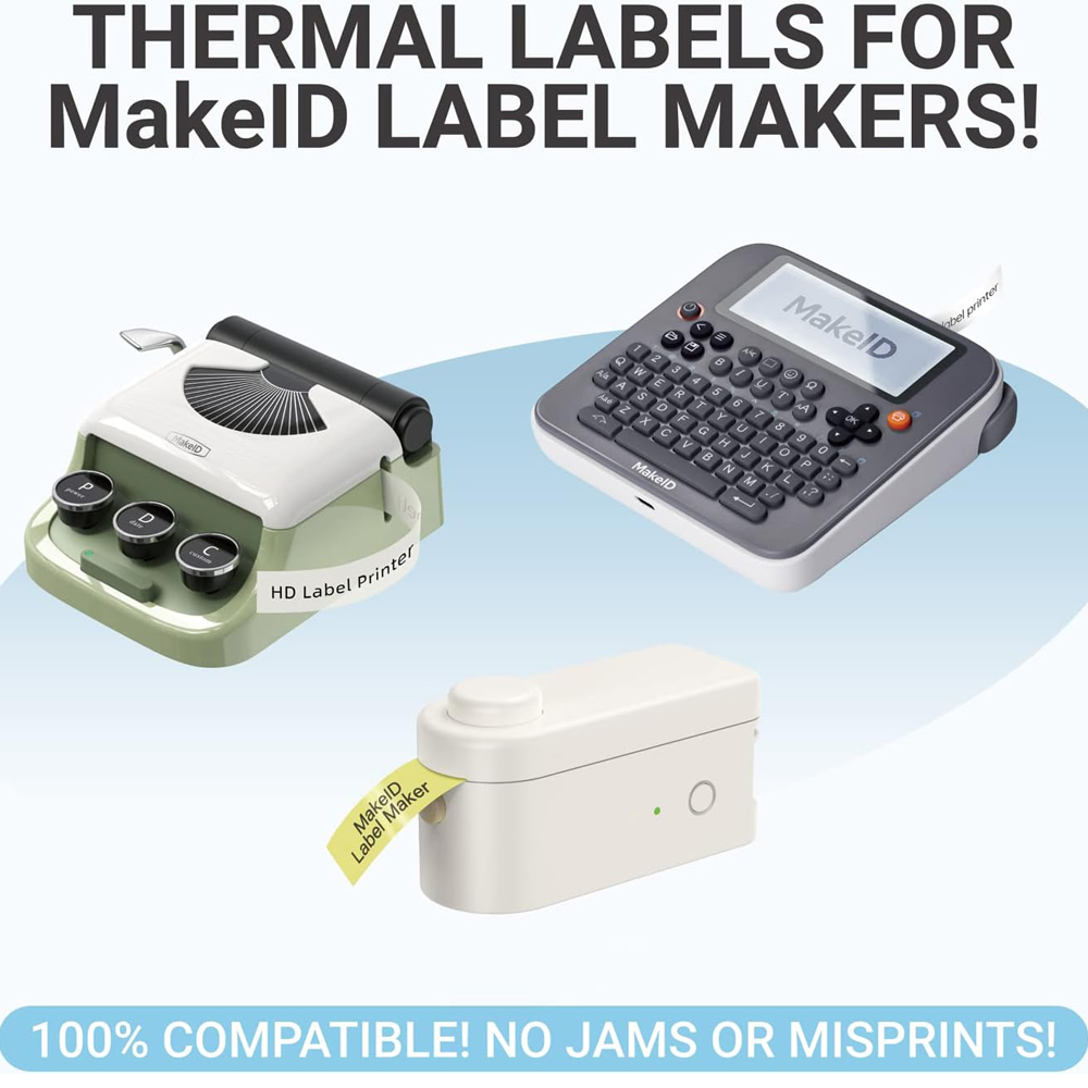 1 ม้วนสีขาว/โปร่งใส 9 มม.12 มม.16 มม.ป้ายกาว Maker กระดาษสําหรับ MAKEID M1/L1/ e1 mini/Mini HD ลามิเนตสํานักงานเทปติดฉลาก