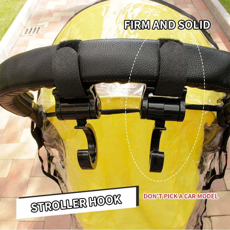 2-delige cartoon kinderwagenaccessoires graden grote haak paraplu auto klittenband kinderwagen haak