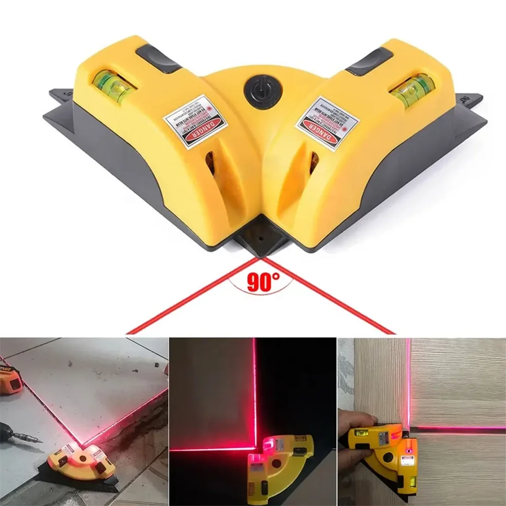 Livello Laser a infrarossi a 90 ° proiezione di linea orizzontale verticale livello di piastrellatura del pavimento quadrato misurazione accurata del Laser