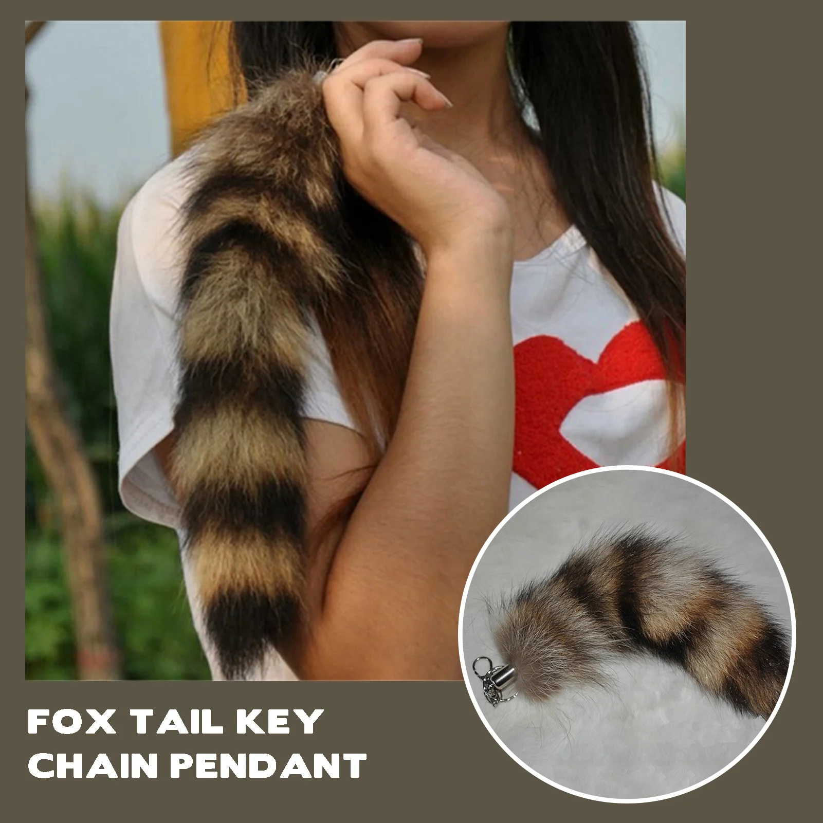 Portachiavi in peluche con coda di volpe da 28 cm Portachiavi con coda pelosa Portachiavi con coda soffice per animali Organizer Decorazioni con ciondolo per borsa