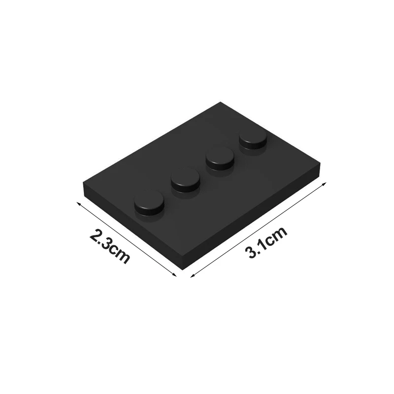 50PCS City Figures Stand 3X4 Dots Base Plate With 4 Knobs Display Holder DIY MOC Building Blocks Accessory Bricks Parts 88646