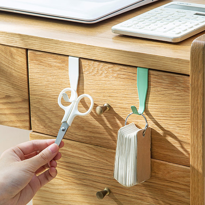 2PCS Cabinet Door Hook Colorful Kitchen Door Rear Hanger Drawer Office Table Key Bag Storage Hook For Home Bathroom Accessories