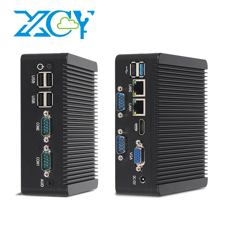 PC industrial sin ventilador Intel N2840 J2900 4xCOM RS232 RS485 6xUSB 2x LAN HDMI VGA Mini PCIe WiFi 4G LTE GPIO Windows Linux