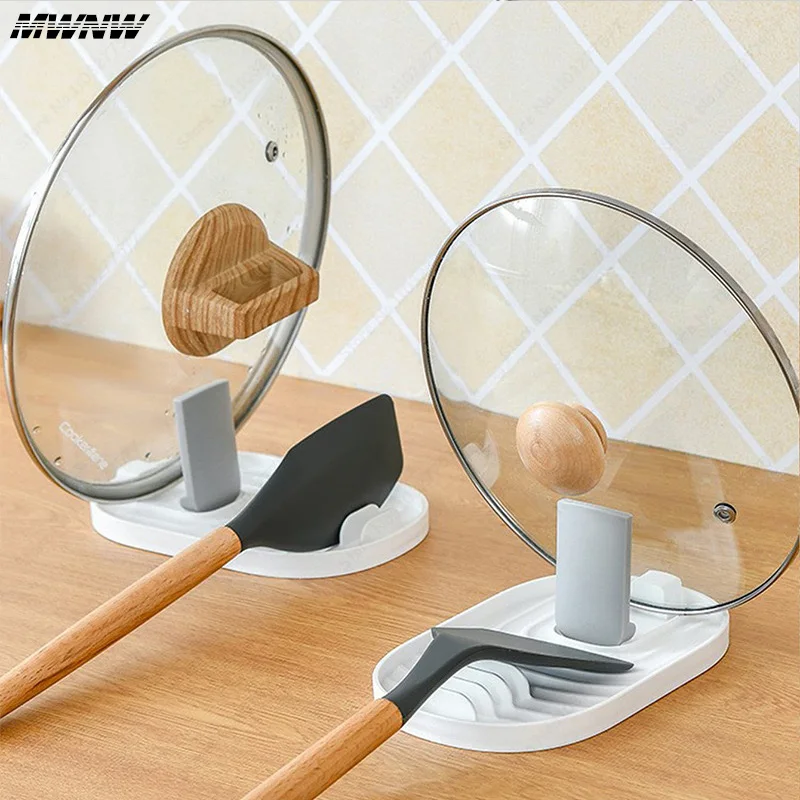 Soporte para ollas plegable policromado de estilo nórdico, tapa, estante de almacenamiento para pala, utensilios multifuncionales prácticos para suministros de cocina, 1 Uds.