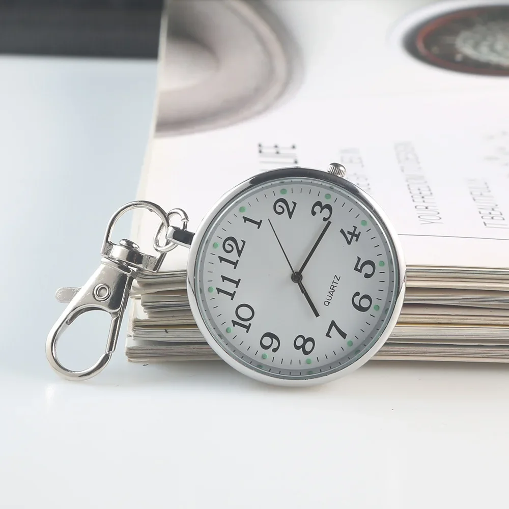 Pocket Watch Keychain Remote Control Clock with Battery Student Doctor Medical Elderly, Exclusively Student Exams Vintage Watch