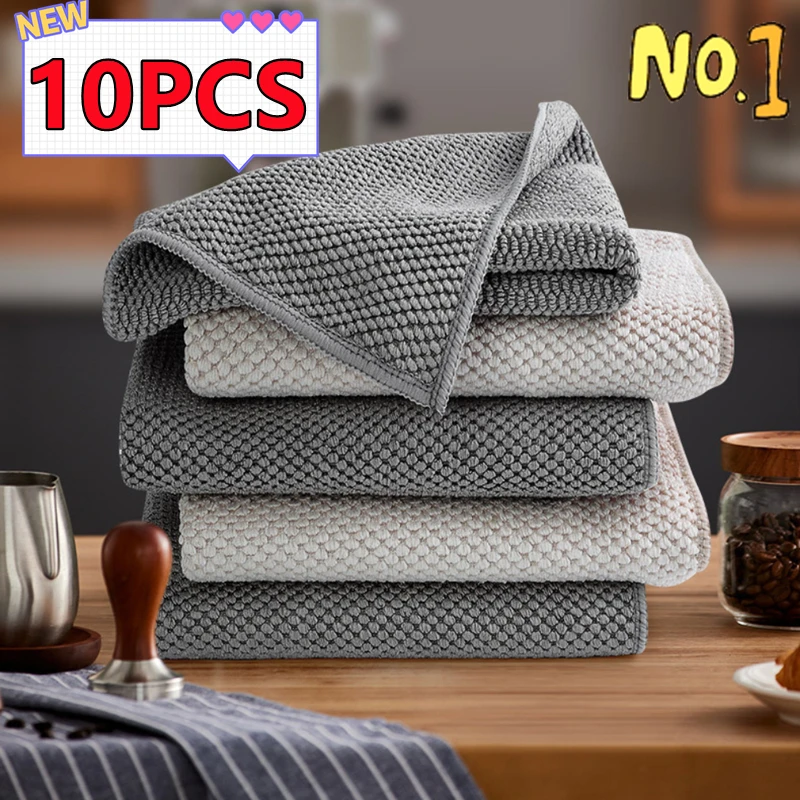 Paño de limpieza para Bar de cocina, toalla, tienda de té, máquina de café, trapos especiales, toallas cuadradas absorbentes de agua, limpiador doméstico, 10/5/3 Uds.