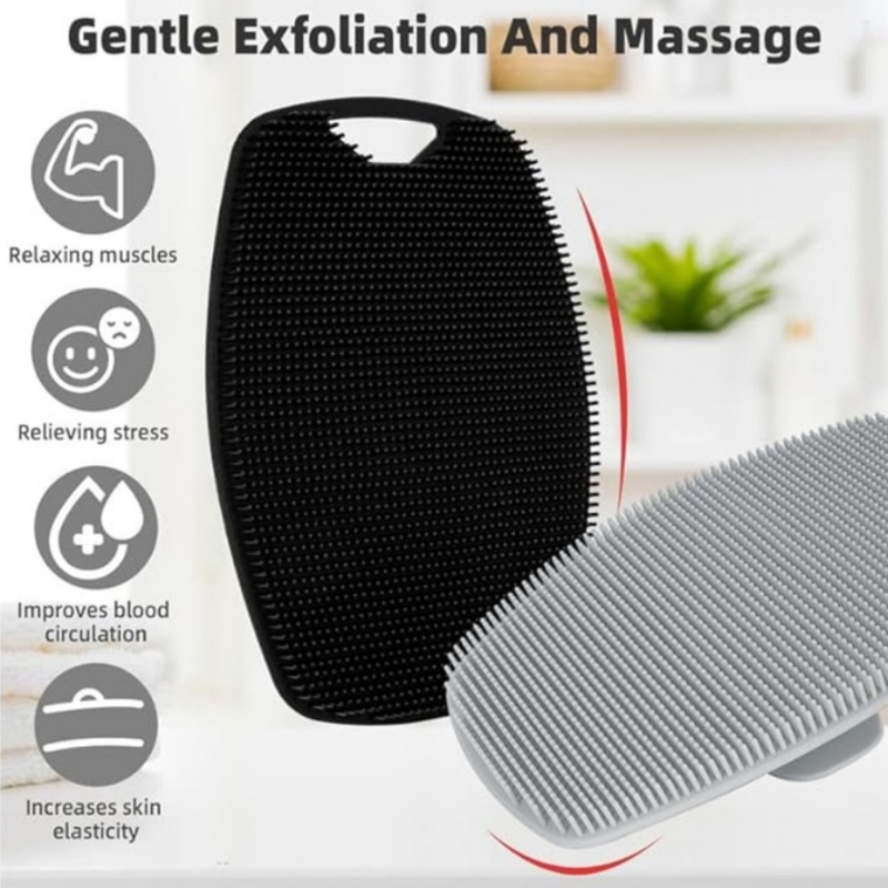 Brosse exfoliante en Silicone souple, nettoyant manuel pour le corps, douche, Massage doux, brosse de bain pour hommes, 1 pièce