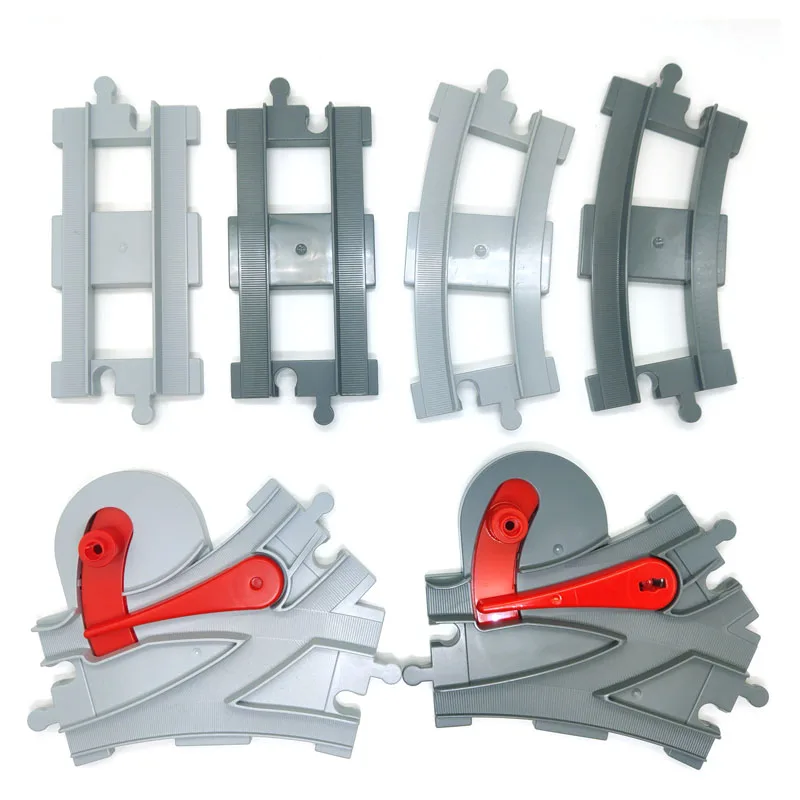 Accessoires voor treinspoor voor kinderen Grote bouwstenen DIY-spoorwegspeelgoed Grote blokken Compatibel Duploed STEM Educatief cadeau Peuters