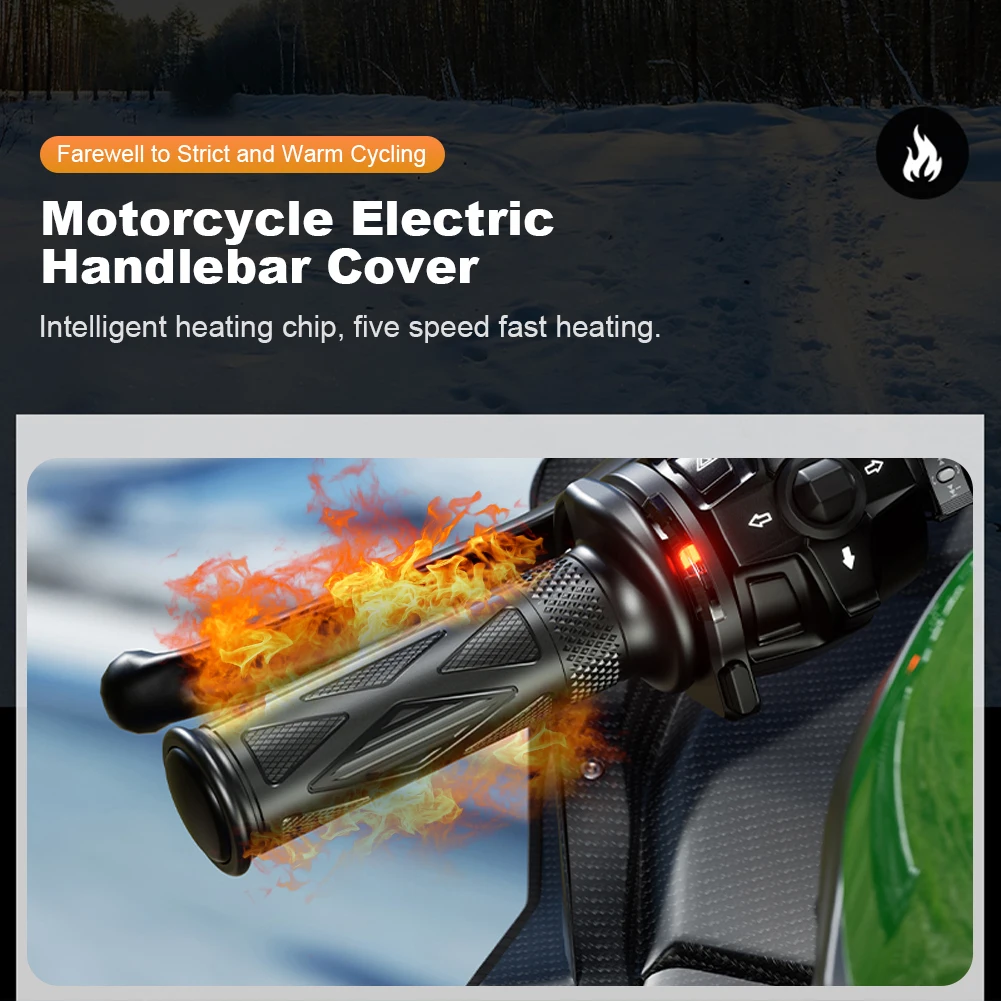 Motorrad Hot Grip Motorrad ATV Roller elektrisch beheizte Griffe 22mm 7/8 "Lenker Hand wärmer 5-Gang einstellbare Temperatur