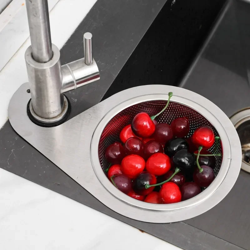 Cesta coladora de fregadero de cisne de acero inoxidable, cesta de drenaje de almacenamiento con cabeza de ganso extraíble, escurridor colgante para frutas y verduras, 1/2 Uds.