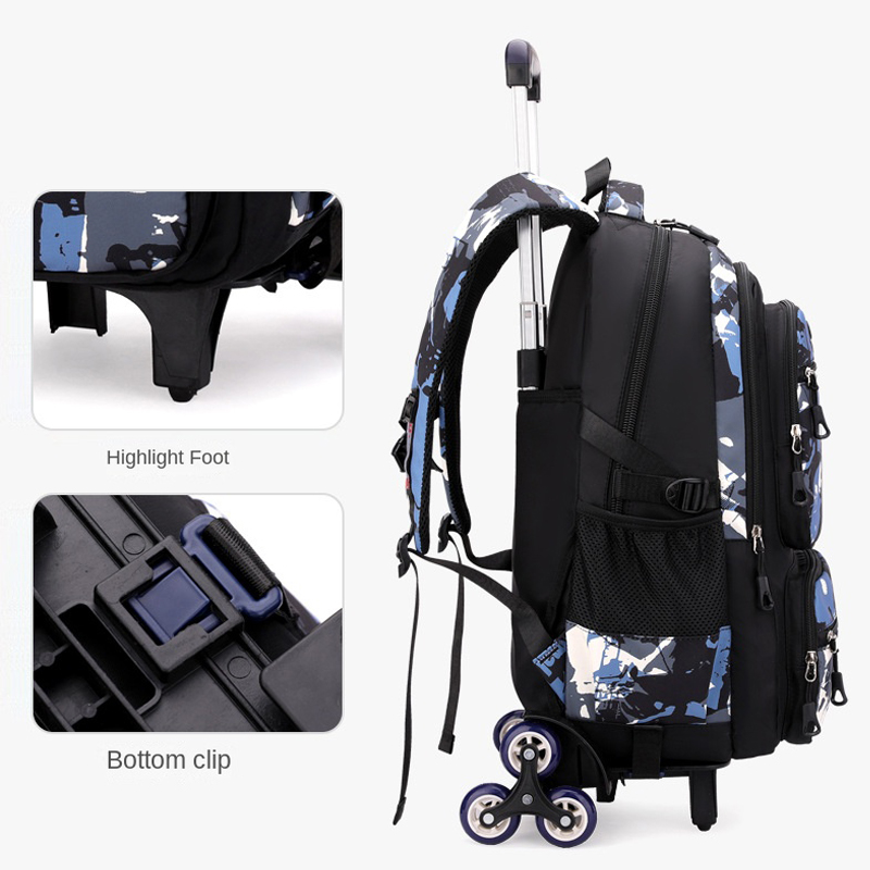 Children School Backpack with Wheels Rolling School Bag For Boys Kids Wheeled backpack Trolley Bag Students Backpack Bookbag
