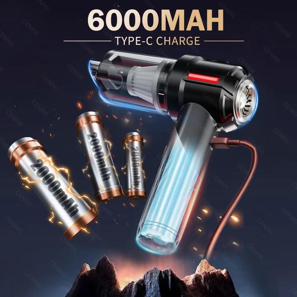 CENRR 휴대용 무선 자동차 진공 청소기, 휴대용 미니 진공 청소기, 무선 강력한 흡입, 자동차 청소기, 청소 기계