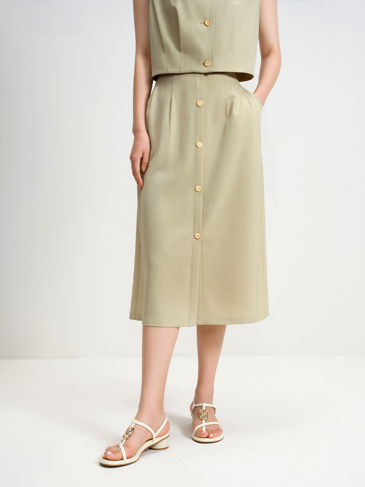 DUSHU 女性のヴィンテージ通勤夏の女性のスーツノースリーブトップロング多用途カジュアルスカートファッションスーツ 24DS82774 24DS82831