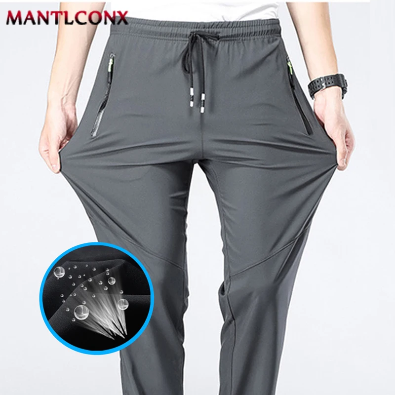 Cintura elástica jogger sweatpants masculino casual clássico esporte calças masculinas secagem rápida calças retas respirável plus size 4xl 5xl