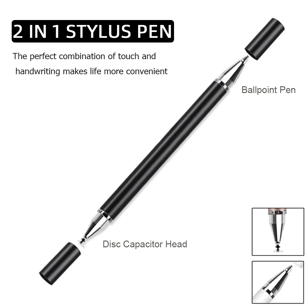 2 Trong 1 Bút Cảm Ứng Cho Điện Thoại Thông Minh Máy Tính Bảng Dày Mỏng Vẽ Điện Dung Bút Chì Đa Năng Di Động Android Màn Hình Note Bút Cảm Ứng