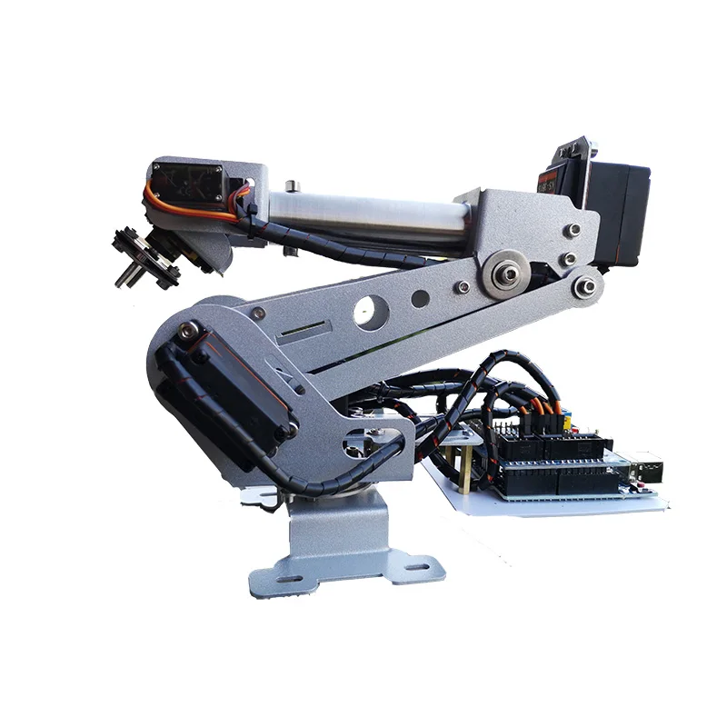 6 dof braço robótico de aço inoxidável, robô mecânico, garra de controle remoto com servo mg90 para brinquedo infantil, braço robô rc, kit diy