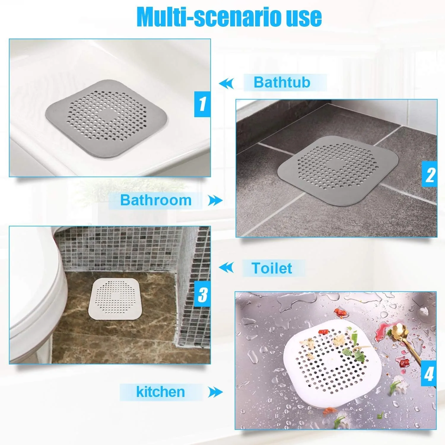 Riool met zuignap, afvoerputje, keuken, badkamer, anti-verstopping haarfilter