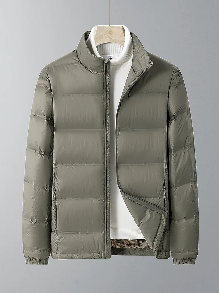 Winter Herren Pufferjacke Business Casual Stehkragen Windjacke Mantel Weiße Entendaunen Gepolsterte Warme Daunenjacken Große Größe 8XL