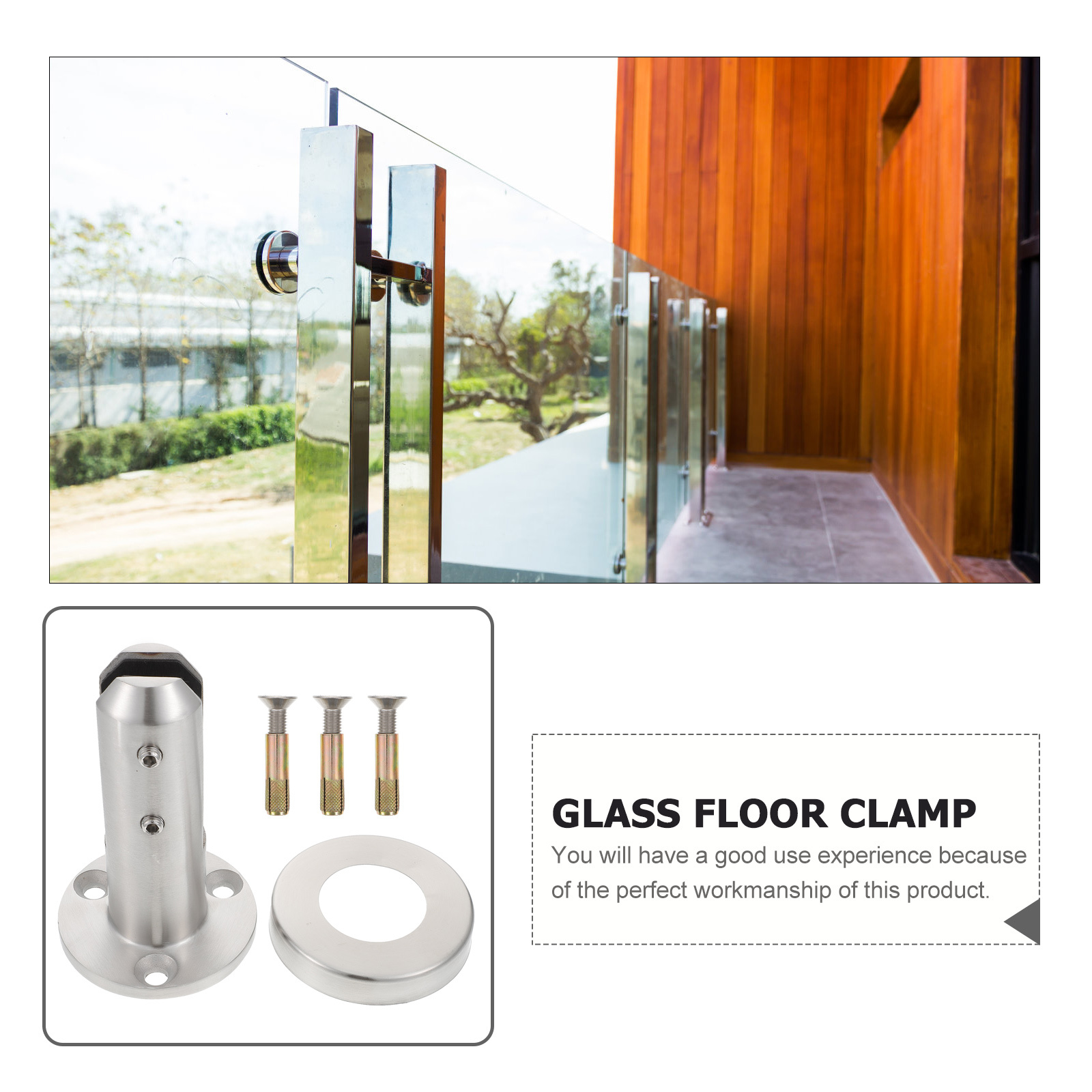Edelstahl-Glasklemme, 8–13 mm, runder Zapfen für Balustradenpfosten, Glasscheibenhalterung, Schwimmbad, Zaun, Gartengeländer