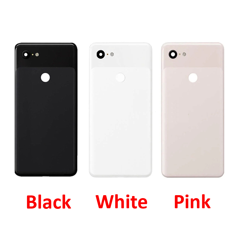 Telefon Gehäuse Zurück Abdeckung Für Google Pixel 3 XL 3XL Neue Hinten Glas Tür Mit Kamera-Blitz Objektiv Kleber schwarz Rosa Weiß