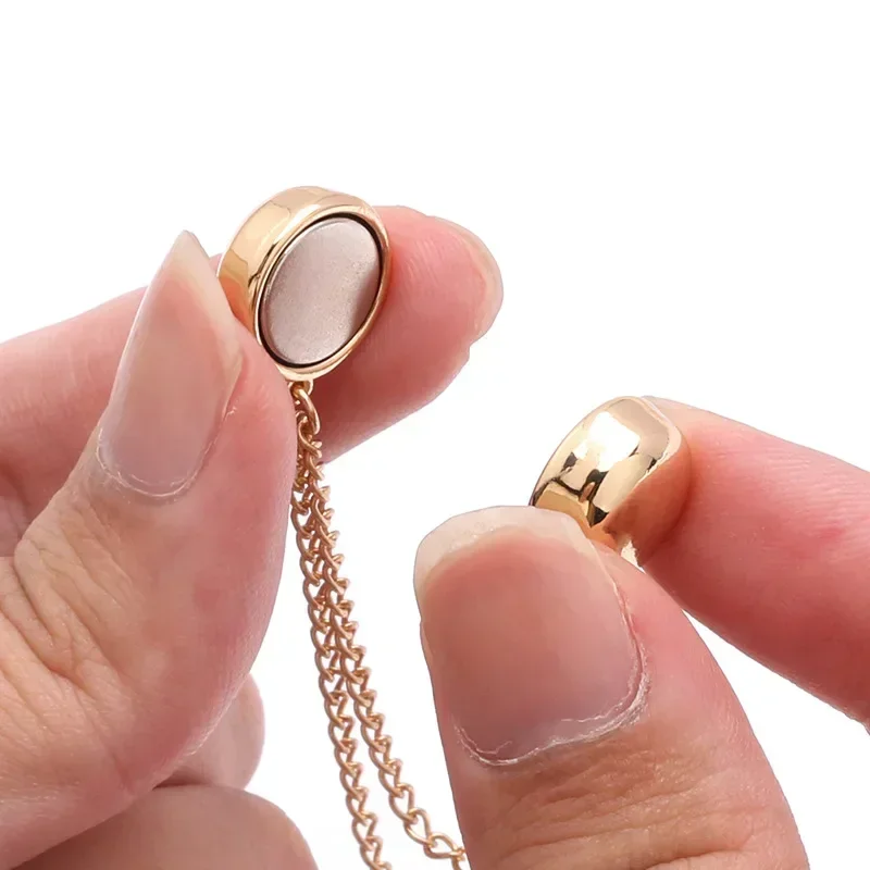 Clips de jambes de pantalon réglables magnétiques argentés, 1/12 pièces, épingle rétractable, jambe fixe, bouton ample pour jean Cardigan