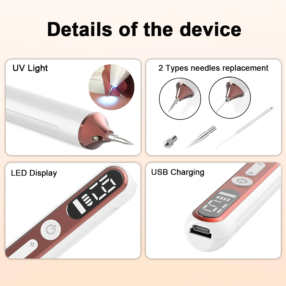 19 Gears เครื่องมือความงาม Freckle Removal ปากกา Skin Mole Removal Dark Spot Remover สําหรับ Face Wart Tag Tattoo Remover ปากกา