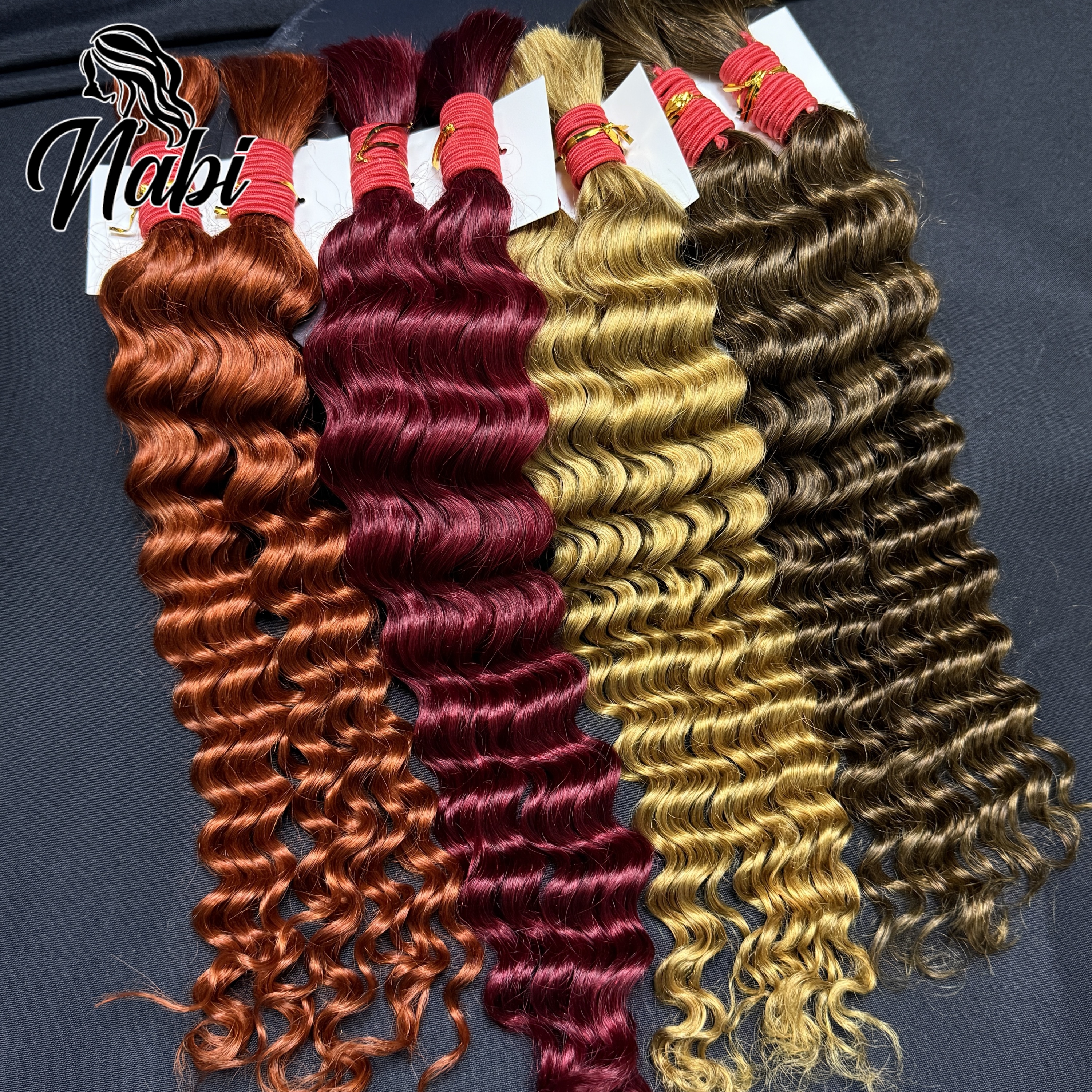 Mechones de cabello NABI Highlight rubio miel con ondas profundas, sin trama para trenzas bohemias, extensiones de cabello humano 100% mechones para trenzado bohemio