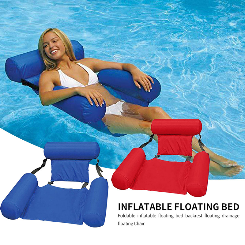 Floating Pool Water Hammock Float Lounger Floating Toys Inflatable Pool Float Pool Chair Floating rods are not included