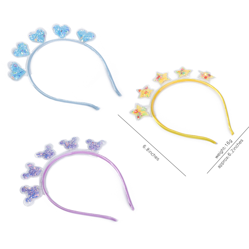 Transparente areia movediça headbands para crianças meninas moda glitter lantejoulas dentes hairbands moldura aros de cabelo acessórios para o cabelo