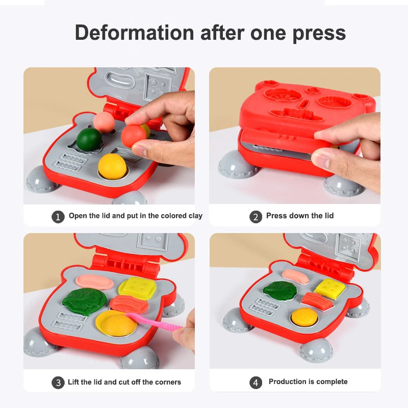 Mini Clay Plasticine Hamburger Machine Mold DIY Children's Play House Educational Plasticine Clay Tool