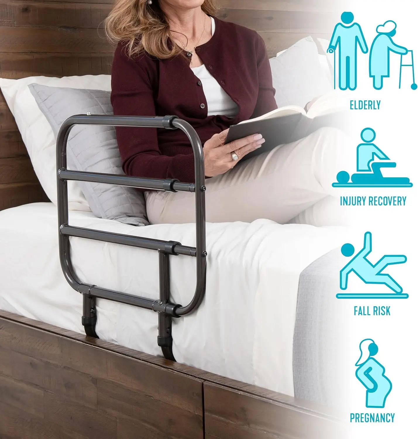 Life Bedside Extend-A-Rail, Adjustable Bed Rail for Elderly and Bedside Standing Assist Grab Bar (Eligible for VAT Relief in the