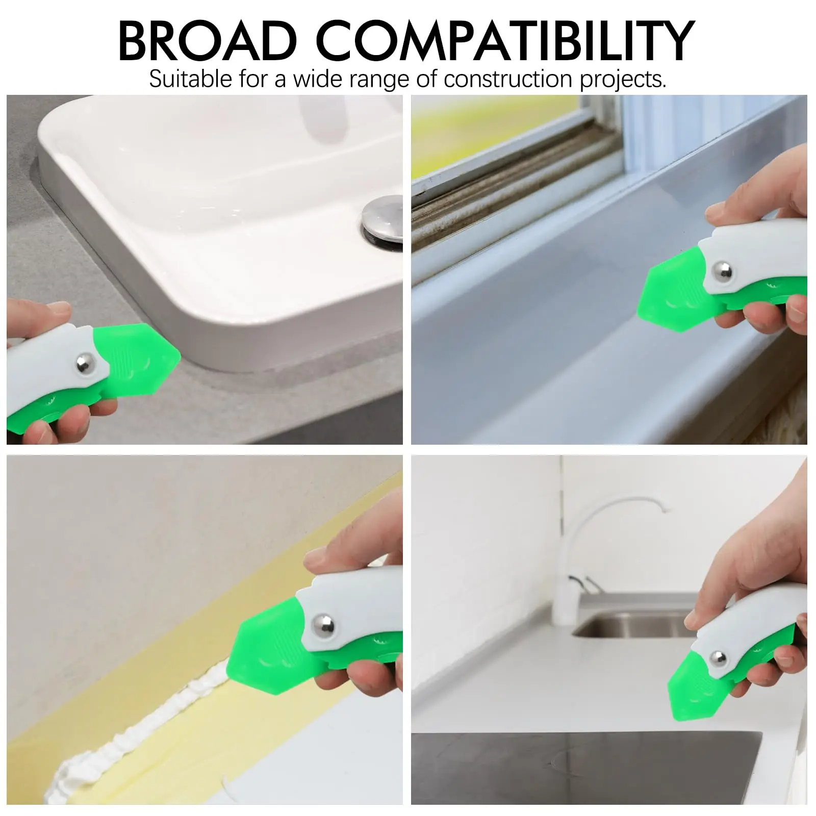 9-in-1 Silicone Caulking Tool Professional Sealant Spreading Joint Sealant Spreader Spatula for Tile Window Grout Edge Removal