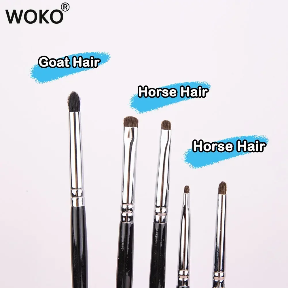 Pequeños pinceles de maquillaje Smoky Liner, delineador de ojos, brocha para difuminar, brocha de maquillaje para difuminar, pelo de caballo, sombra de ojos, brocha para difuminar