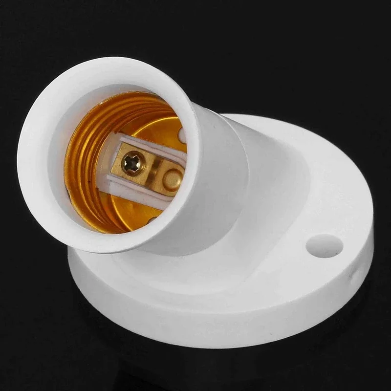Portalampada bianco E27 con angolo di 45 gradi, vite obliqua, base per lampadina in plastica, portalampade da parete, convertitore adattatore