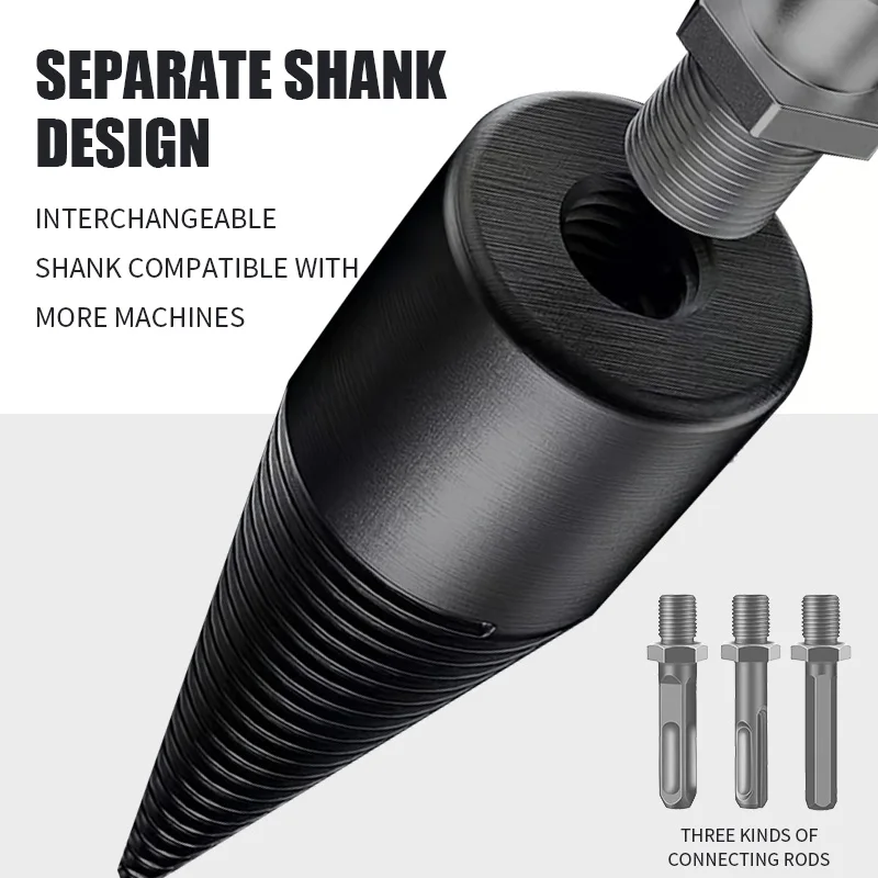 4pcs High Speed Spiral Drill Bit With Round Hex Shank Screw For Wood Splitter Woodworking Camping Tools