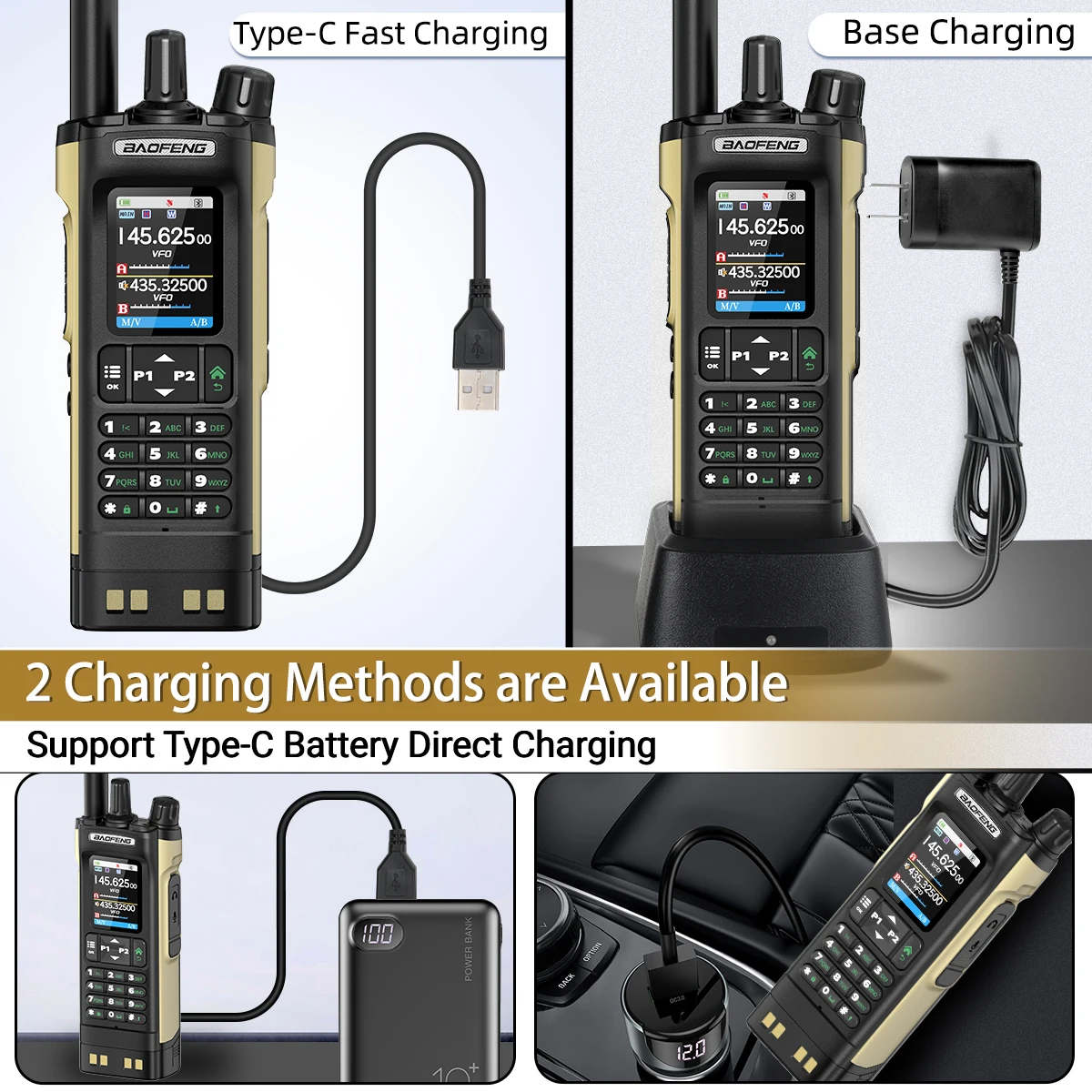 Baofeng UV-32 Walkie Talkie GPS 10 W High Tri Power Bluetooth Drahtlose Programmierung UHF VHF Scrambler Typ C Ladung Zwei-wege Radio