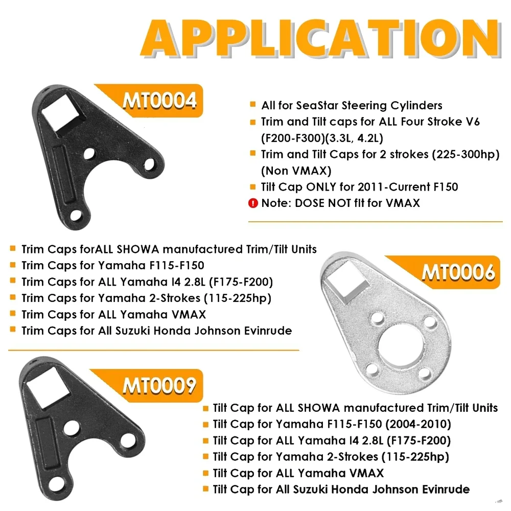 Outboard Trim e Tilt Pin Wrench Tool Set para Suzuki, Johnson, Yamaha, Evinrude, All Seastar, tampas hidráulicas End, MT0004, MT0006, MT0009