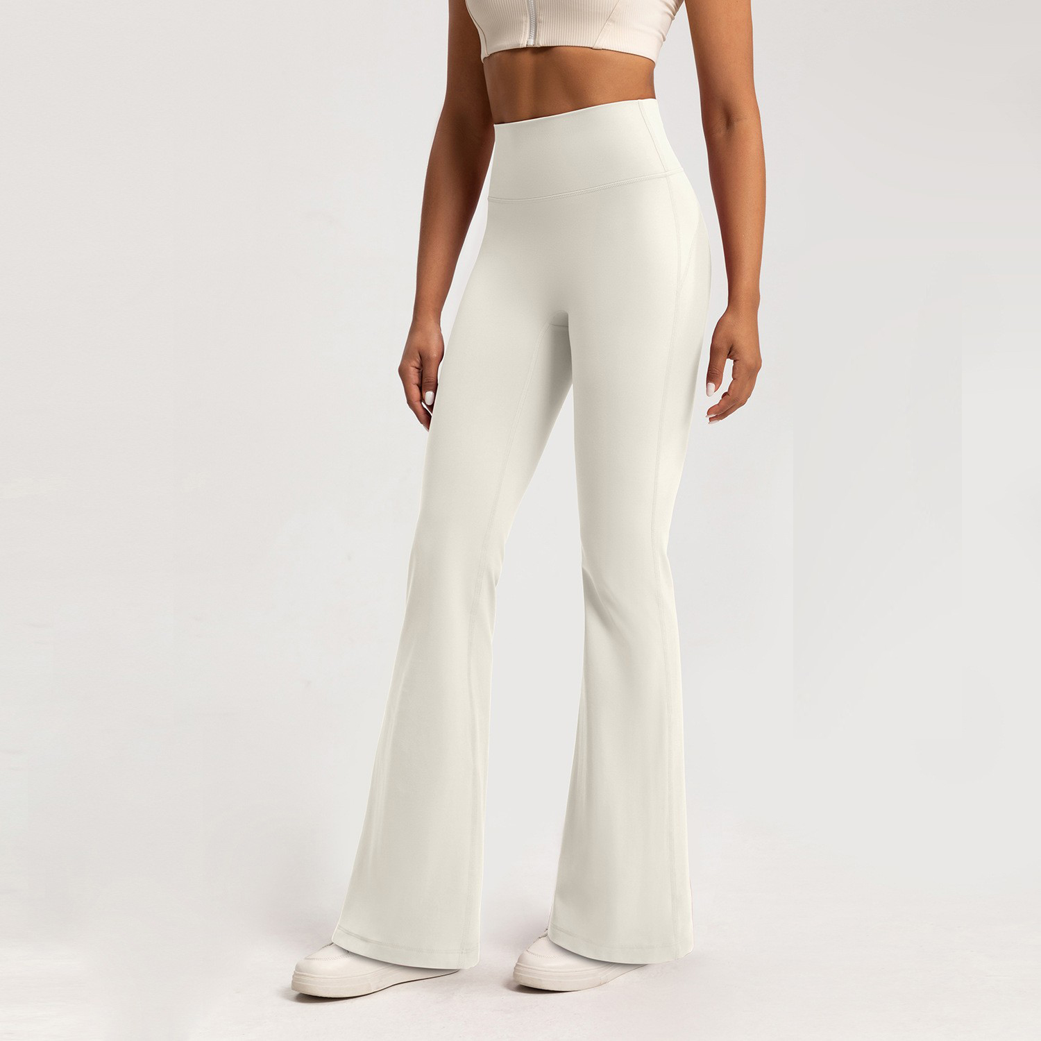 Mallas de Yoga de gama alta, pantalones de Yoga ajustados, pantalones de pierna ancha de cintura alta, pantalones transpirables para gimnasio, mallas deportivas informales con campana para mujer