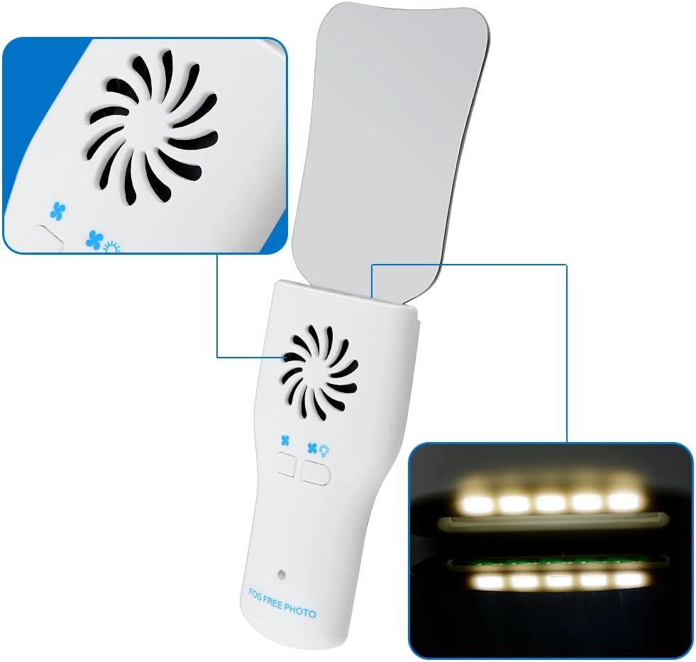 AG 歯科用曇り止めミラーセット 曇りのない口腔内写真撮影用ステンレススチールミラー LEDライト付き 歯科矯正用リフレクター