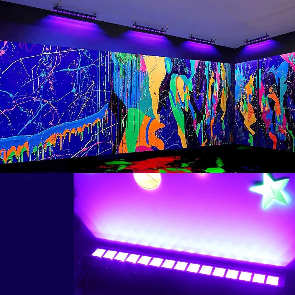 40 LED ブラック UV ライト 40 ワット ブラックライト バー スイッチ ライトアップ 暗闇で光る パーティー用品 ハロウィン 蛍光ポスター ステージ用