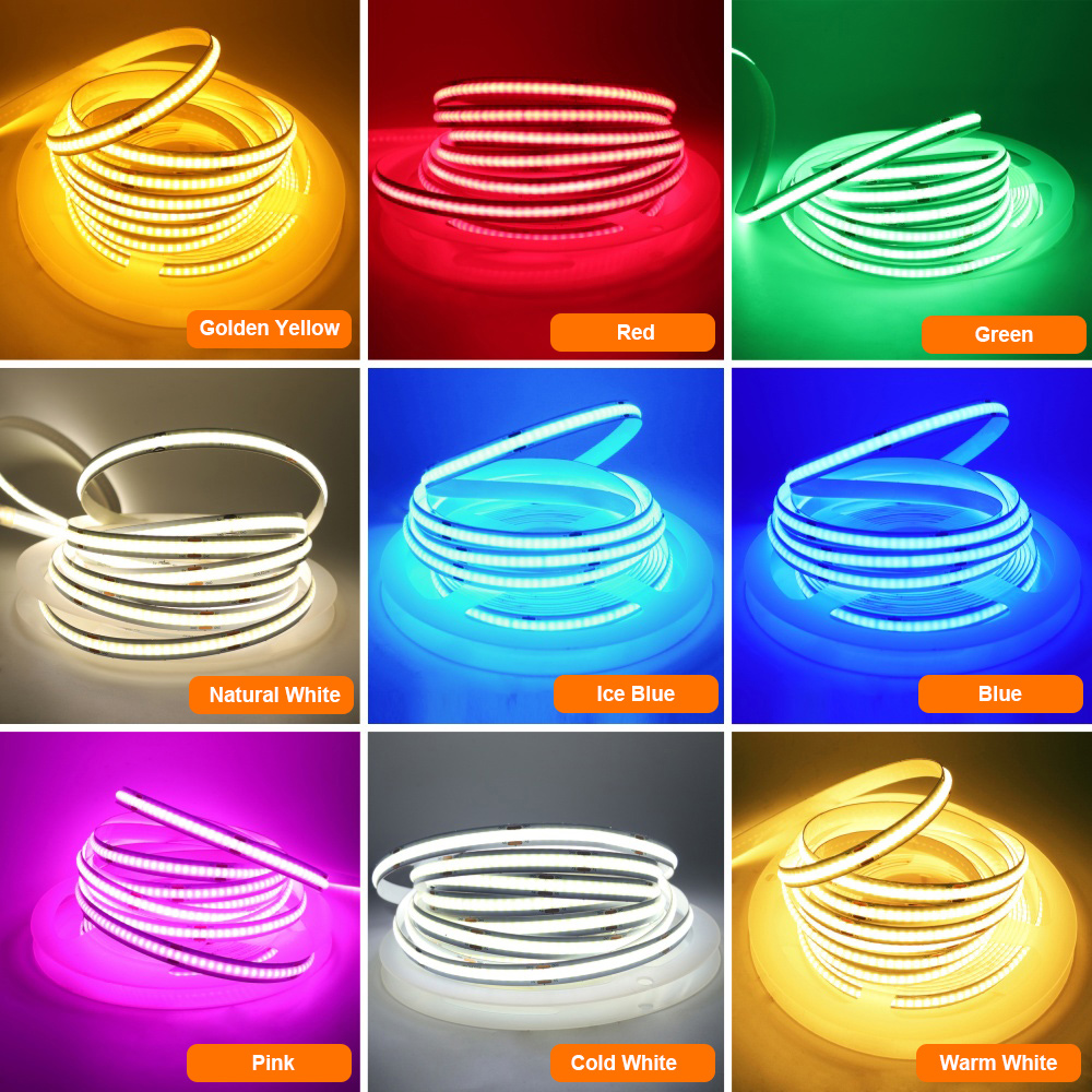 ใหม่ 5V USB COB Strip Light 320 LEDs/M สีขาวธรรมชาติตู้โคมไฟโคมไฟกลางคืนยืดหยุ่น LED ริบบิ้นลาย DC5V TV Backlight