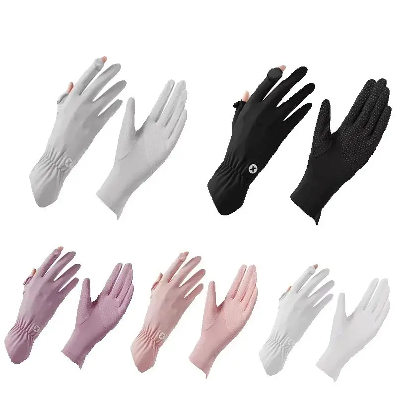 Zomer ijszijde koele ademende handschoenen voor buiten rijden en fietsen UV-bestendig touchscreen Flip elastische beschermende handschoenen