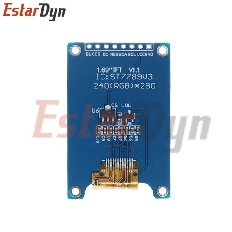 1.69 TFT LCD IPS Modulo schermo a colori 1.69 "ST7789 Scheda driver controller Interfaccia SPI 240*280 240x280
