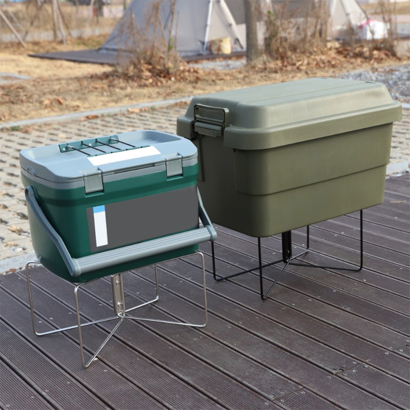 1/20PCS Outdoor Folding Cooler Stand Portable Refrigerator Stand Camping Stainless Steel Non-slip Picnic BBQ Bucket Stand