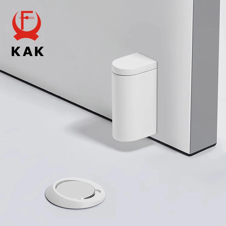 KAK Unsichtbarer Türstopper, verstellbarer magnetischer Türstopper mit Aufkleber, stanzfrei, winddicht, versteckter Türhalter, Zinklegierung, Hardware