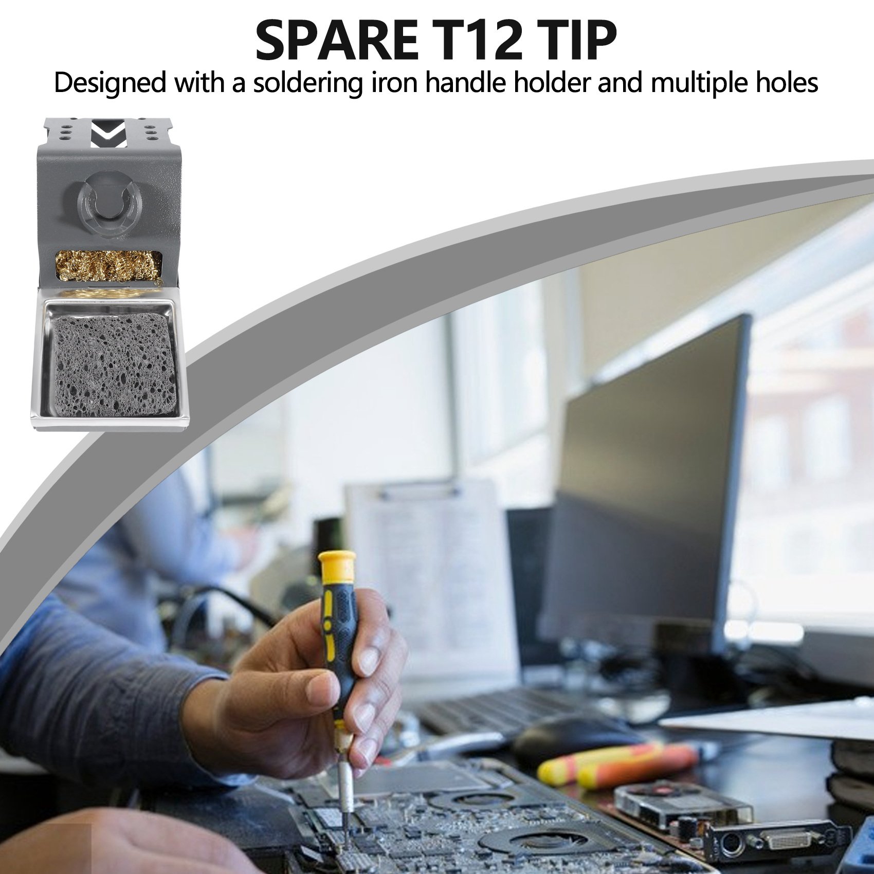 T12溶接ステーション,安定した溶接,絶縁パッド付き鉄チップホルダー,真ちゅう製ワイヤーボールチップ