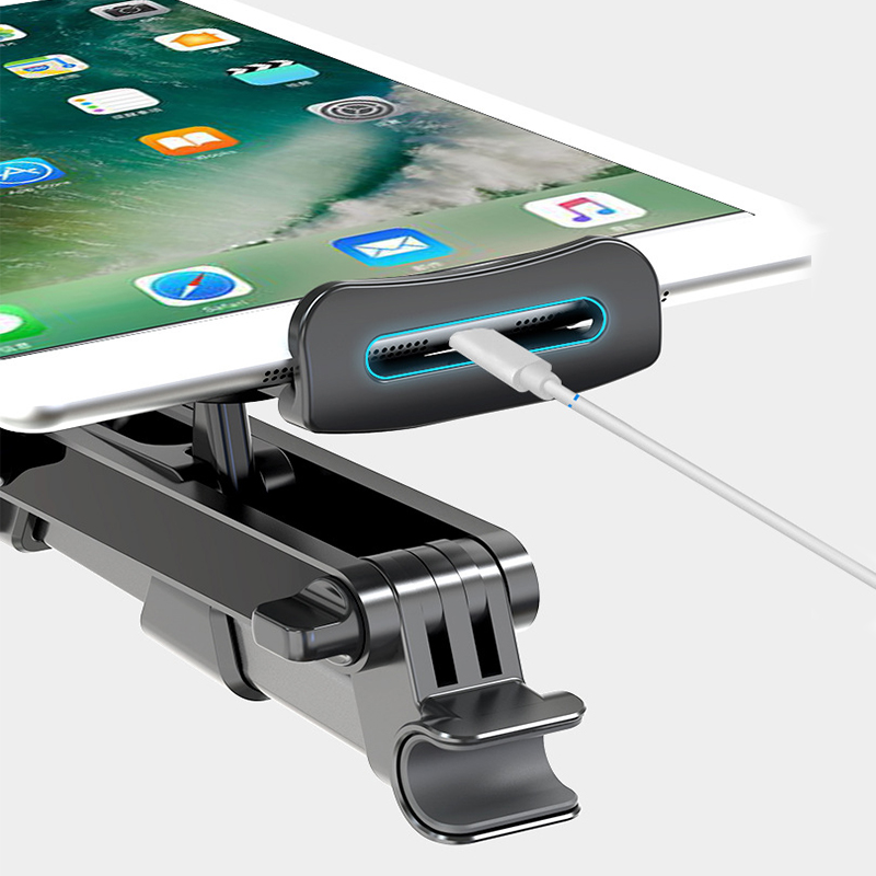 Telescopic รถด้านหลังหมอนโทรศัพท์ผู้ถือแท็บเล็ตยืนรถที่นั่งด้านหลัง Headrest ยึดสำหรับ iPhone X8 iPad Mini Tablet