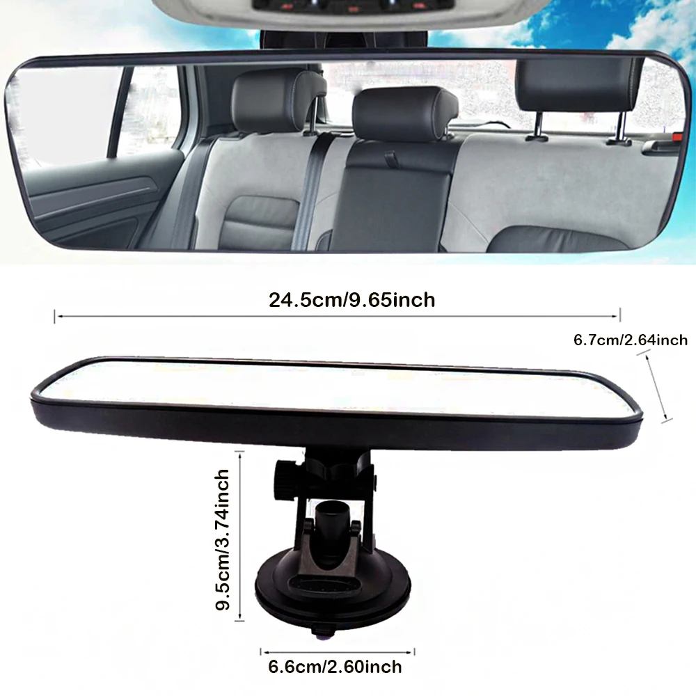 Anti-Reflexo Espelho Retrovisor, Espelho Azul, Universal Carro e Caminhão Interior Espelho Retrovisor, Ventosa