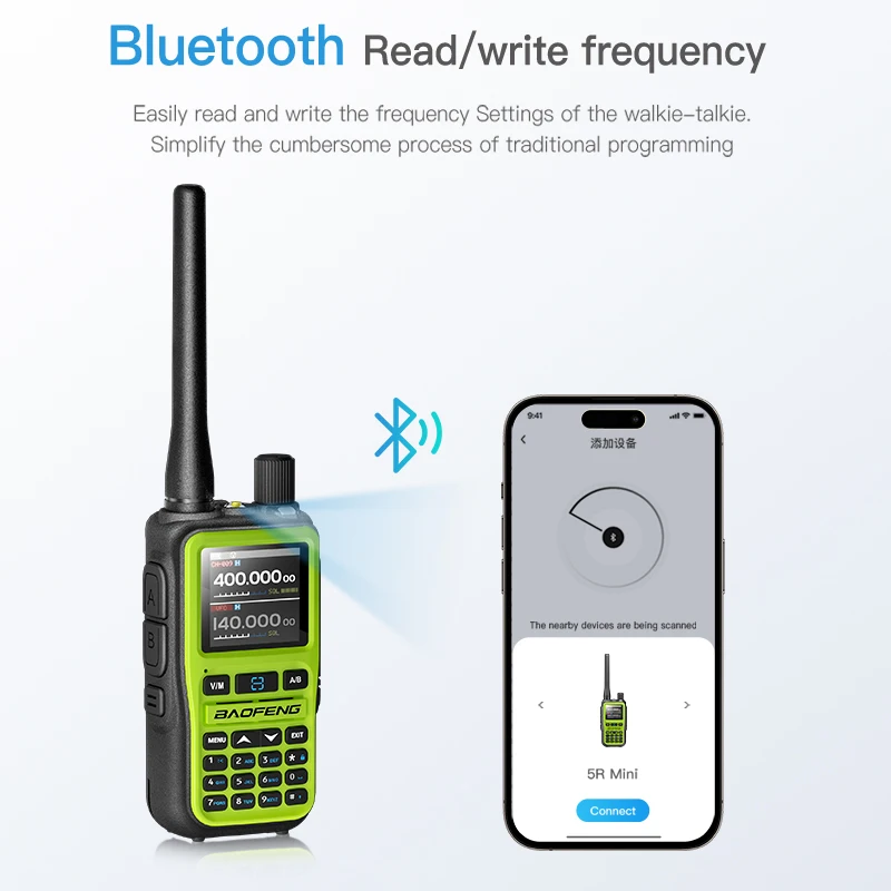 1/2PCS Neue BAOFENG UV 5R Mini Walkie Talkie 5W Bluetooth Multi Band Drahtlose Kopie Frequenz AM FM Typ-C Ham 2 Weg Radio Camping